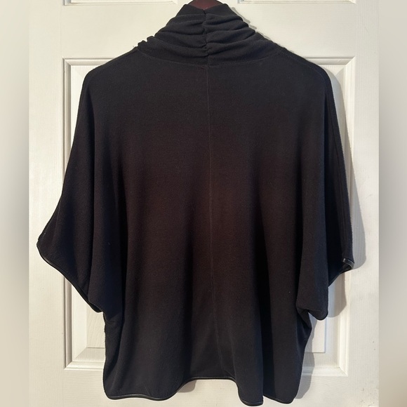 Alice + Olivia Stacey Bendet AIR SM Leather VTG Y2K BlK Short Sleeve Turtleneck - Picture 9 of 13